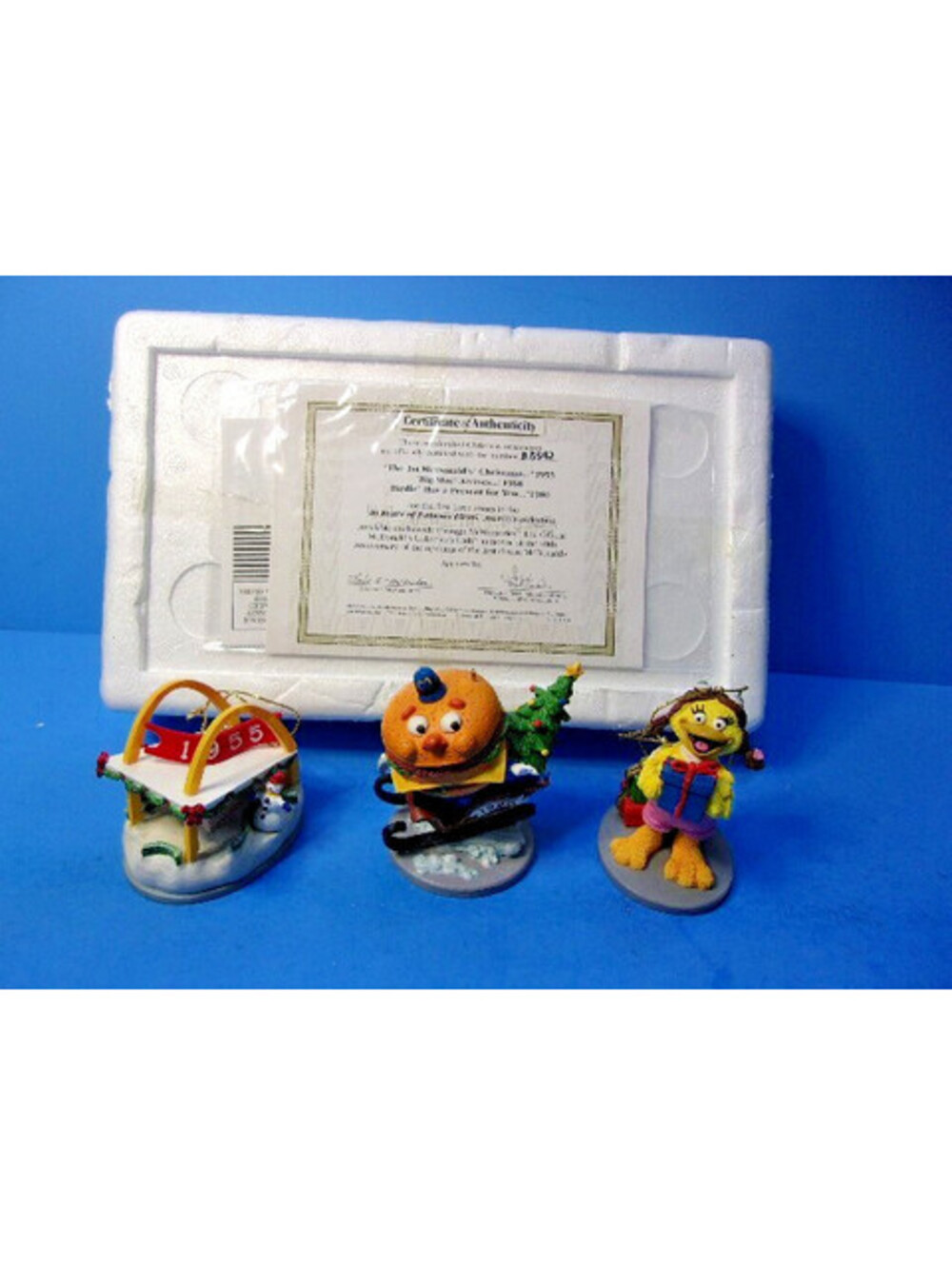 McDonald's 40 Years of Christmas Firsts Set of 3 Ornaments Restaurant Box Coa